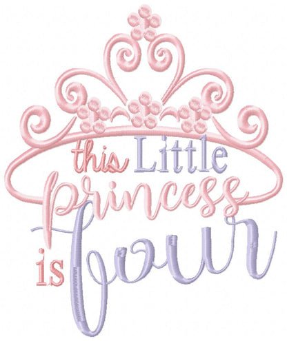 This Little Princess is 1-11 Birthday Set Numbers - Fill Stitch