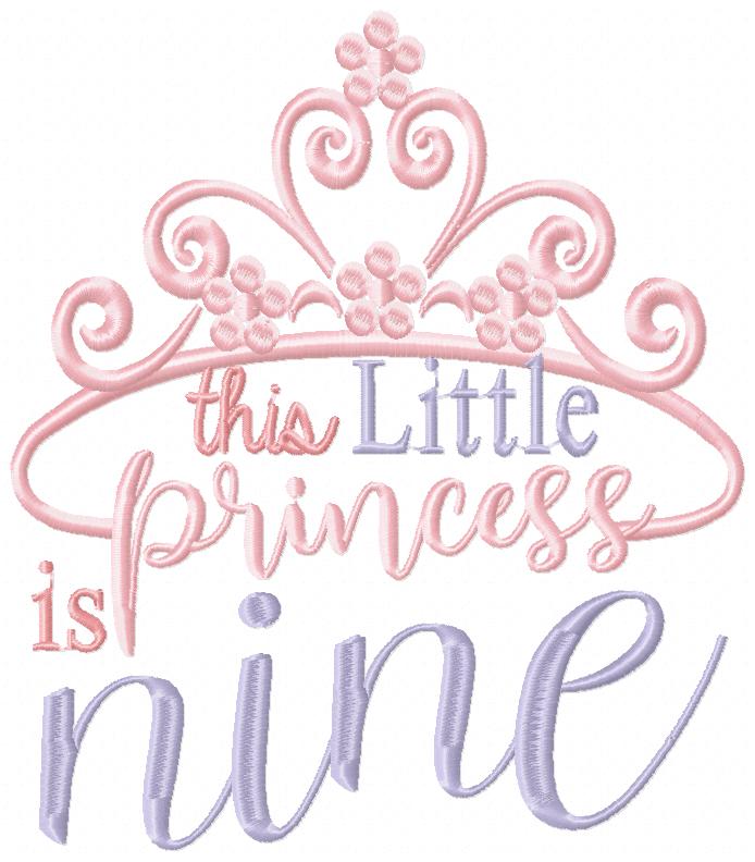 This Little Princess is 1-11 Birthday Set Numbers - Fill Stitch