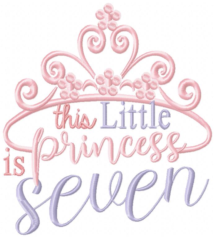 This Little Princess is 1-11 Birthday Set Numbers - Fill Stitch