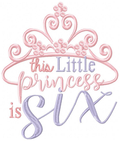 This Little Princess is 1-11 Birthday Set Numbers - Fill Stitch