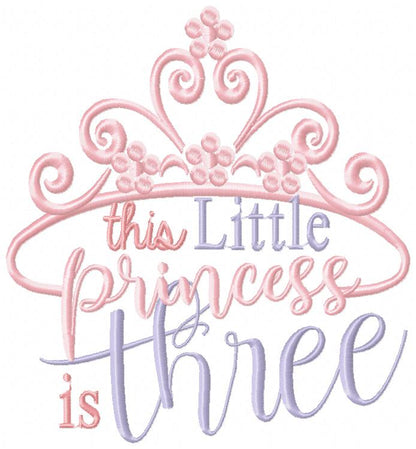 This Little Princess is 1-11 Birthday Set Numbers - Fill Stitch