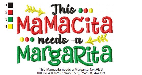 This Mamacita needs a Margarita - Fill Stitch