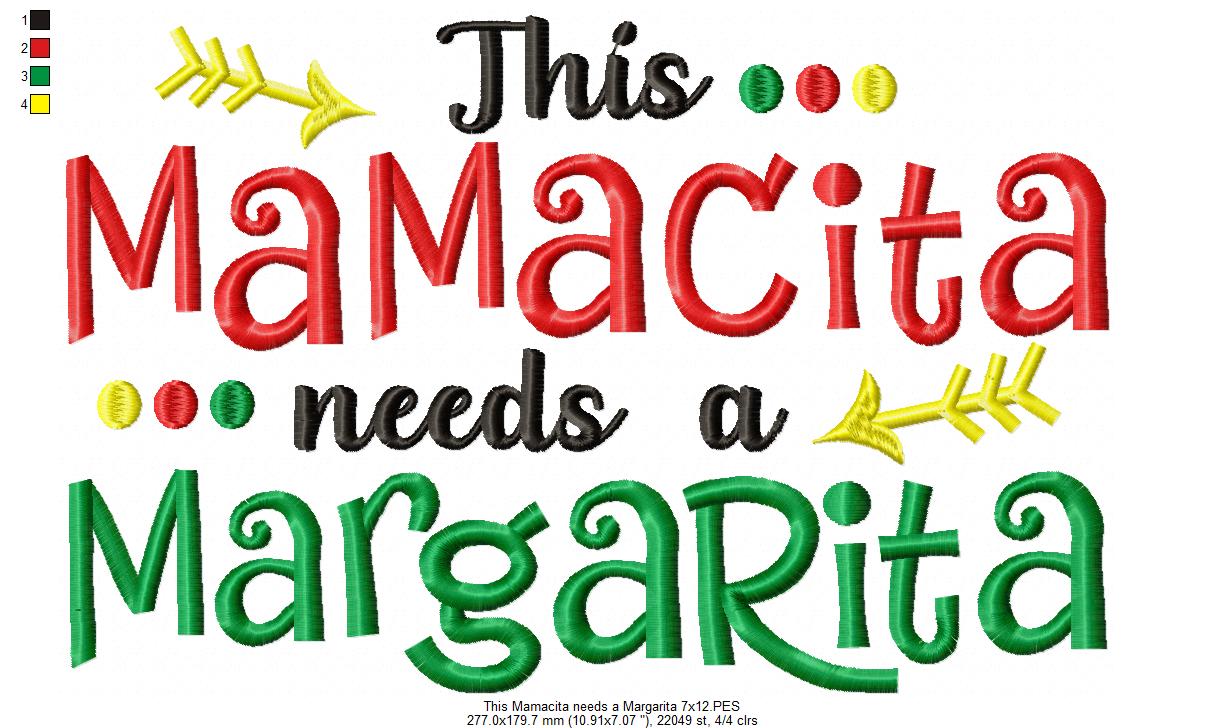 This Mamacita needs a Margarita - Fill Stitch