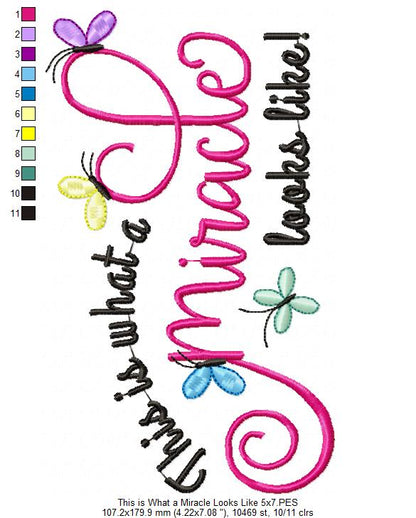 This Is What a Miracle Looks Like – Satin Stitch – Machine Embroidery Design