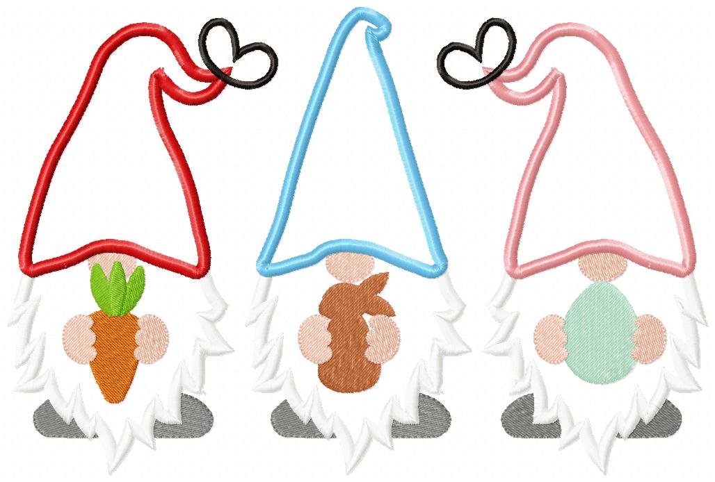 Three Easter Gnomes - Applique
