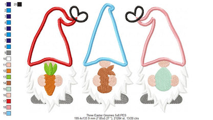 Three Easter Gnomes - Applique