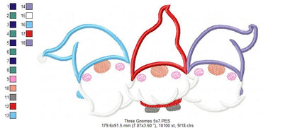 Three Gnomes - Applique