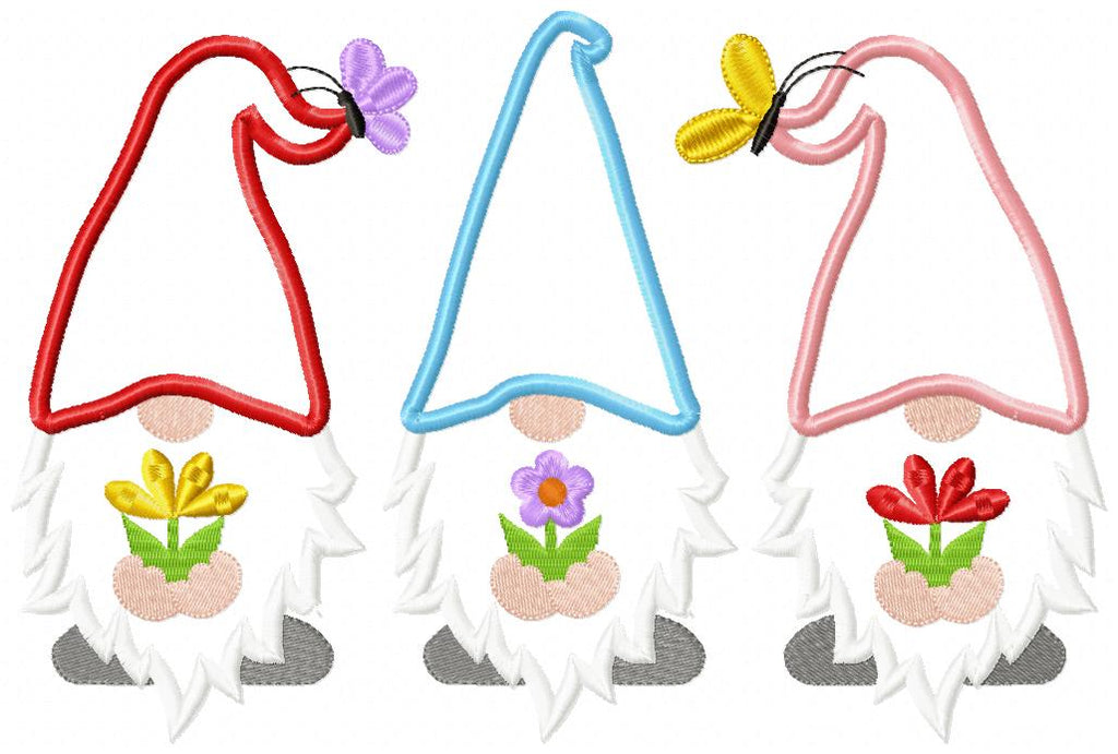 Three Spring Gnomes - Applique