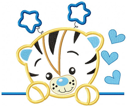 Cute Tiger Boy - Applique Embroidery