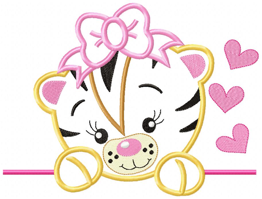 Tiger Girl - Applique - Machine Embroidery Design