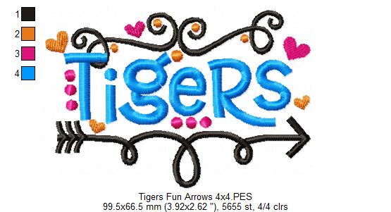 Tigers - Satin Stitch - Machine Embroidery Design