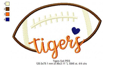 Football Tigers Ball - Fill Stitch