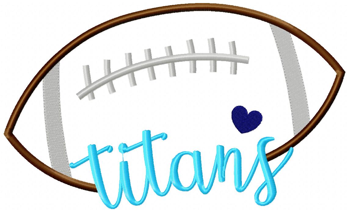 Titans Football Name – Satin Stitch – Machine Embroidery Design