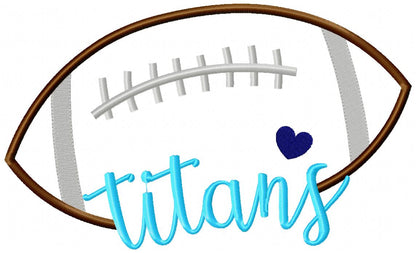 Titans Football Name – Satin Stitch – Machine Embroidery Design