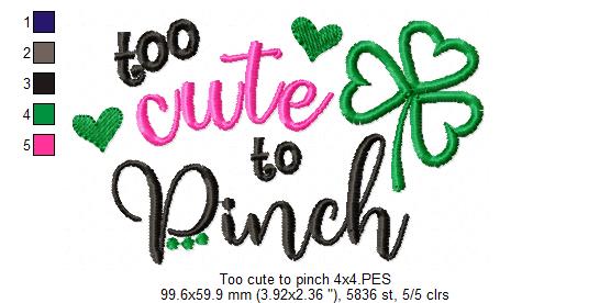 Too Cute to Pinch - Applique - Machine Embroidery Design