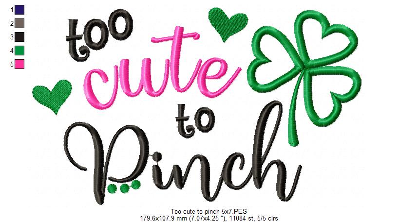 Too Cute to Pinch - Applique - Machine Embroidery Design
