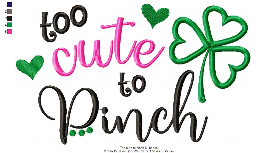 Too Cute to Pinch - Applique - Machine Embroidery Design