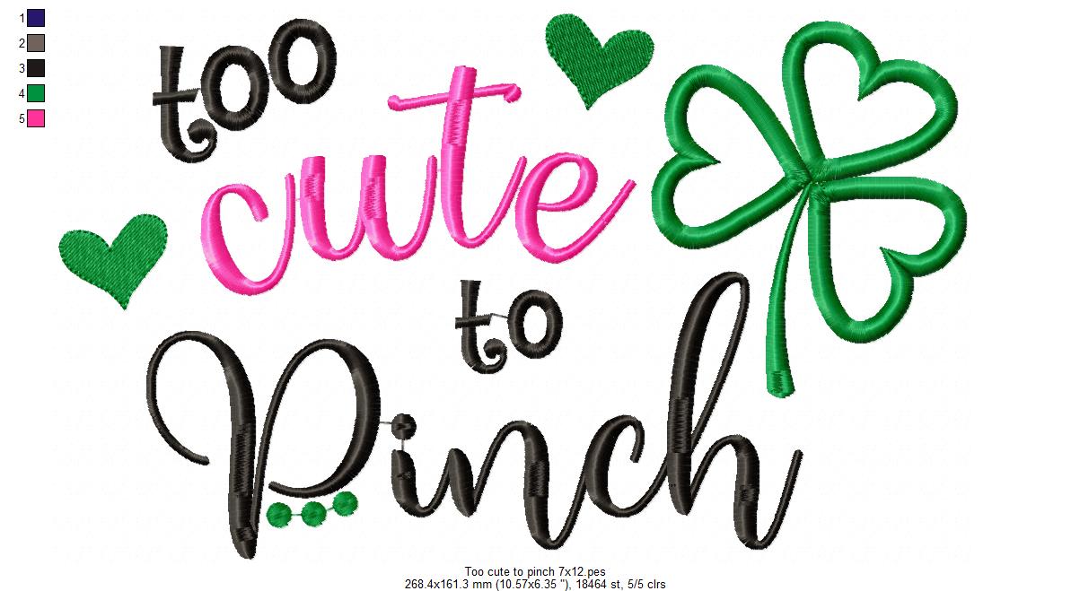 Too Cute to Pinch - Applique - Machine Embroidery Design