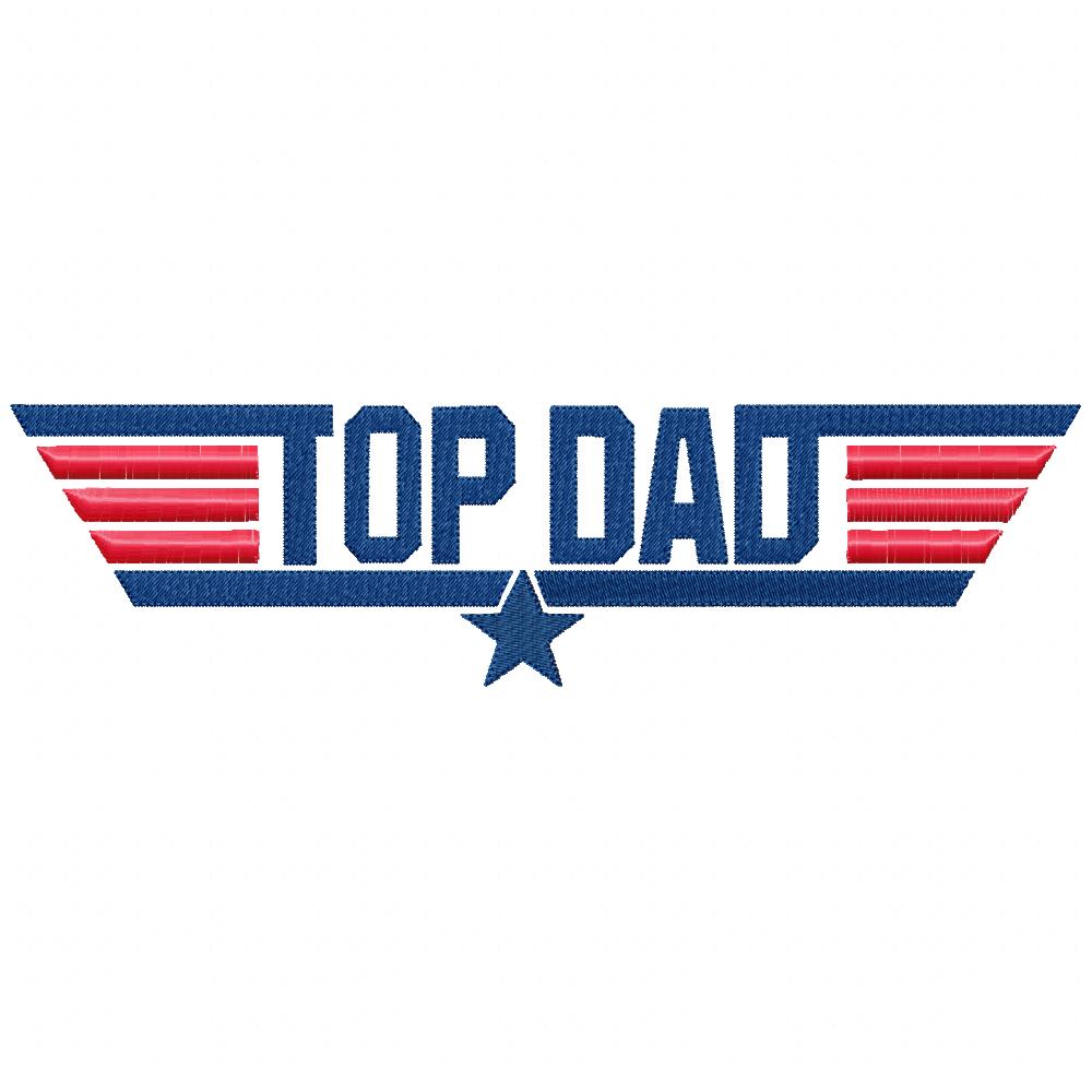 Top Dad - Fill Stitch - Machine Embroidery Design