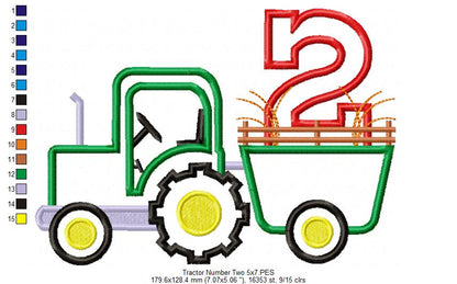 Tractor Number Two - Appliqué – Machine Embroidery Design