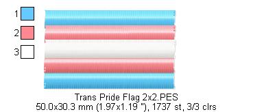 Trans Pride Flag - Fill Stitch