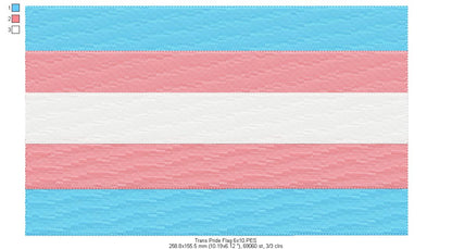 Trans Pride Flag - Fill Stitch