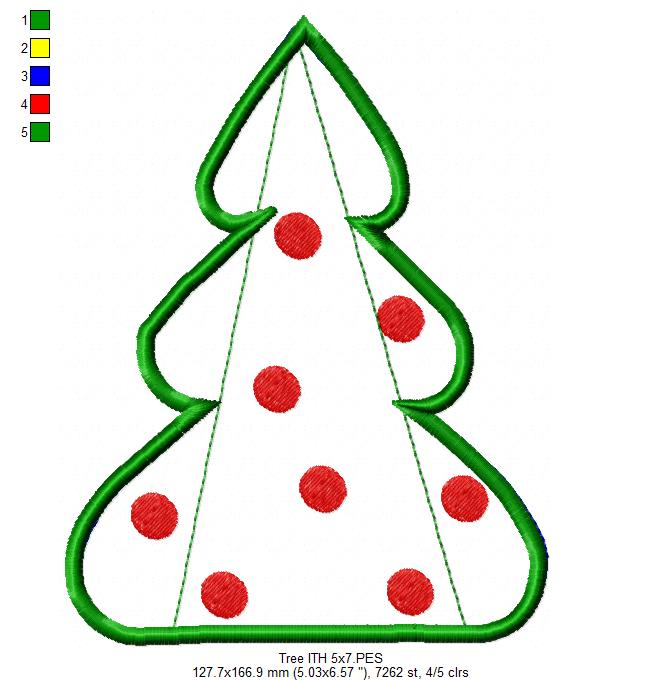 Christmas Tree 3D - ITH Project - Machine Embroidery Design
