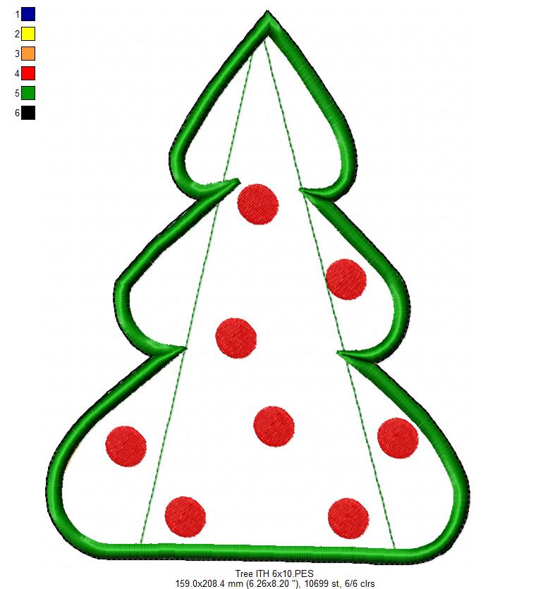 Christmas Tree 3D - ITH Project - Machine Embroidery Design