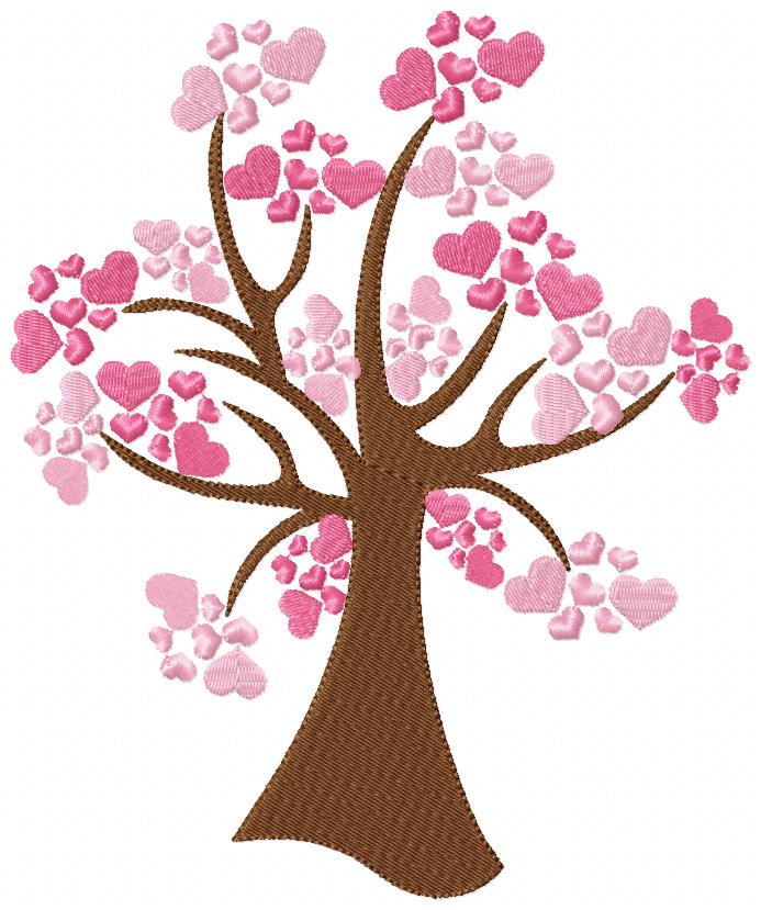 Heart Blossom Tree - Fill Stitch - Machine Embroidery Design