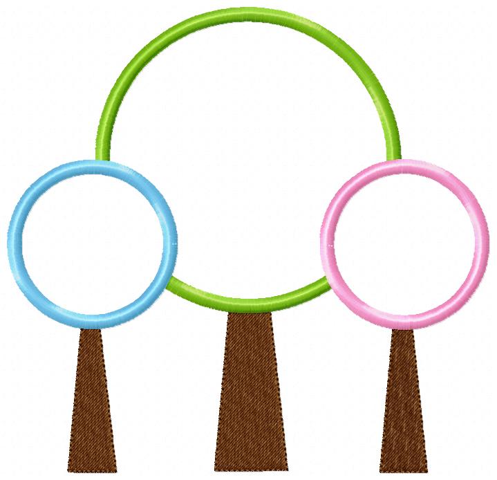 Whimsical Trio Trees - Appliqué – Machine Embroidery Design
