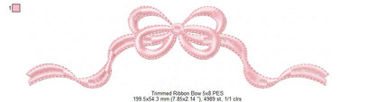 Trimmed Ribbon Bow - Fill Stitch - Machine Embroidery Design