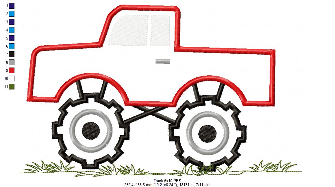 Monster Truck - Applique Embroidery