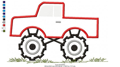 Monster Truck - Applique Embroidery