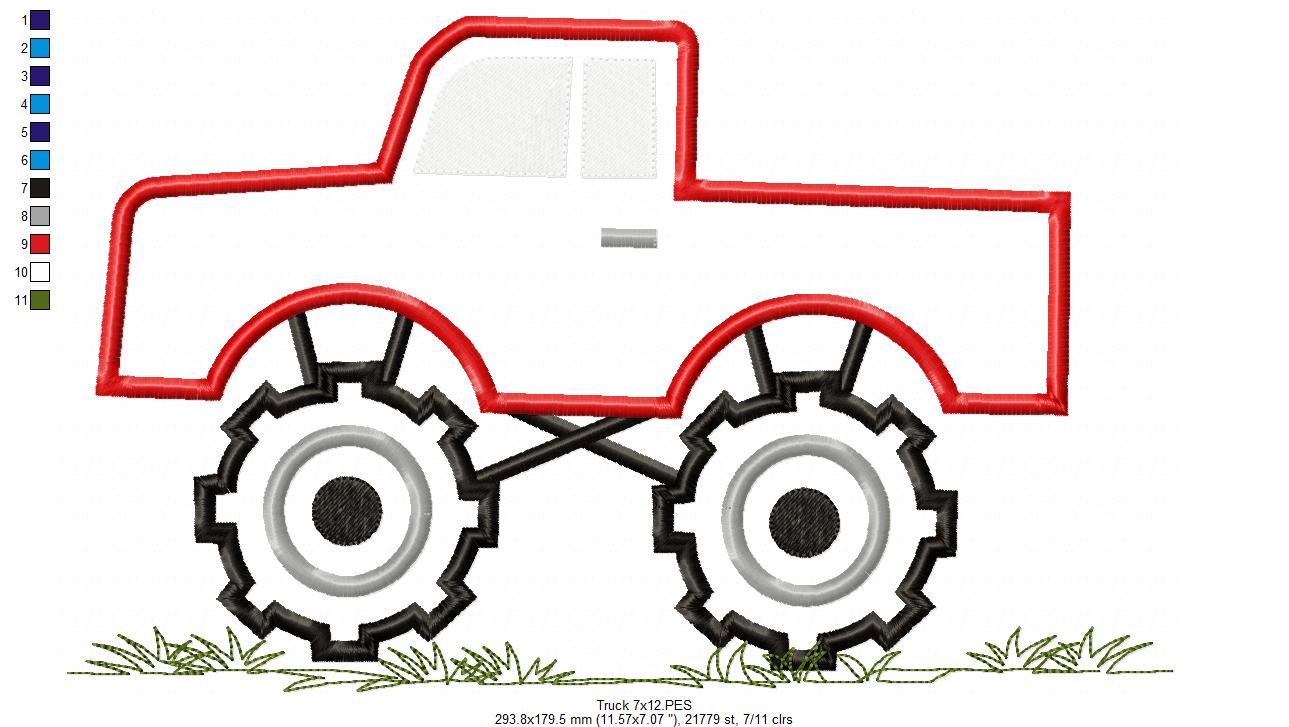 Monster Truck - Applique Embroidery