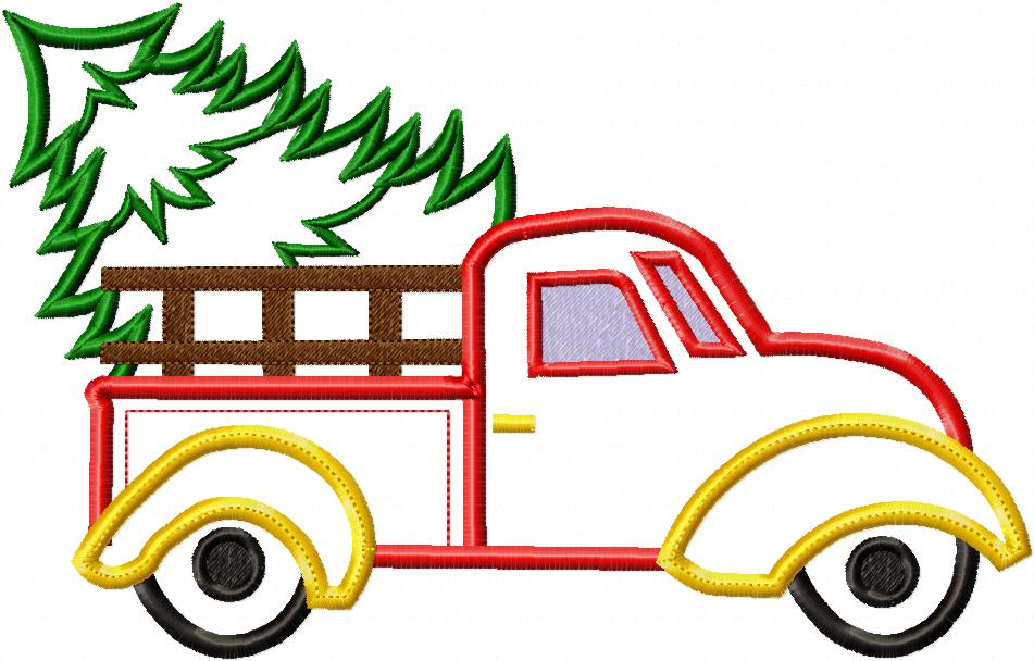 Christmas Tree Truck - Applique Embroidery