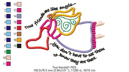 True friends are like angels - Applique
