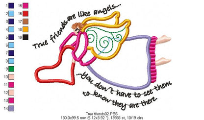 True friends are like angels - Applique