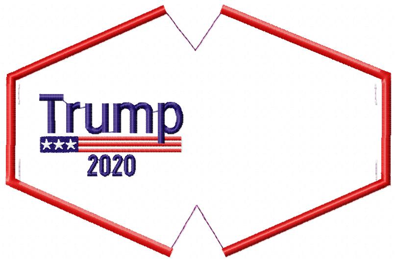 Trump 2020 Face Mask - ITH Project - Machine Embroidery Design