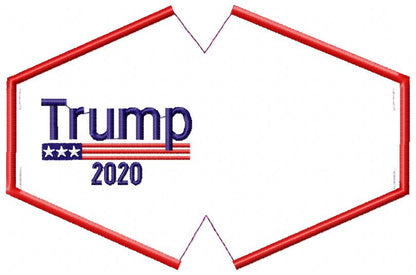 Trump 2020 Face Mask - ITH Project - Machine Embroidery Design