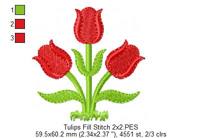 Tulips - Fill Stitch