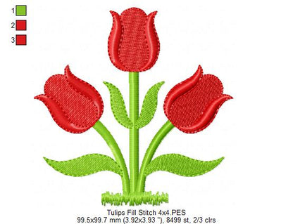 Tulips - Fill Stitch