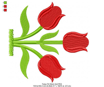 Tulips - Fill Stitch