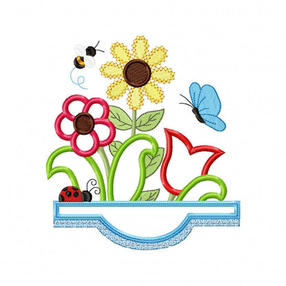 Flowers on the Table - Applique - Machine Embroidery Design