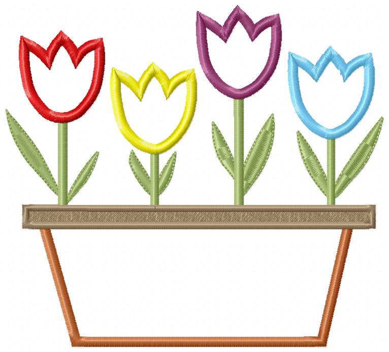 Tulips Vase - Applique