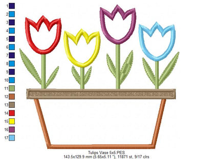 Tulips Vase - Applique
