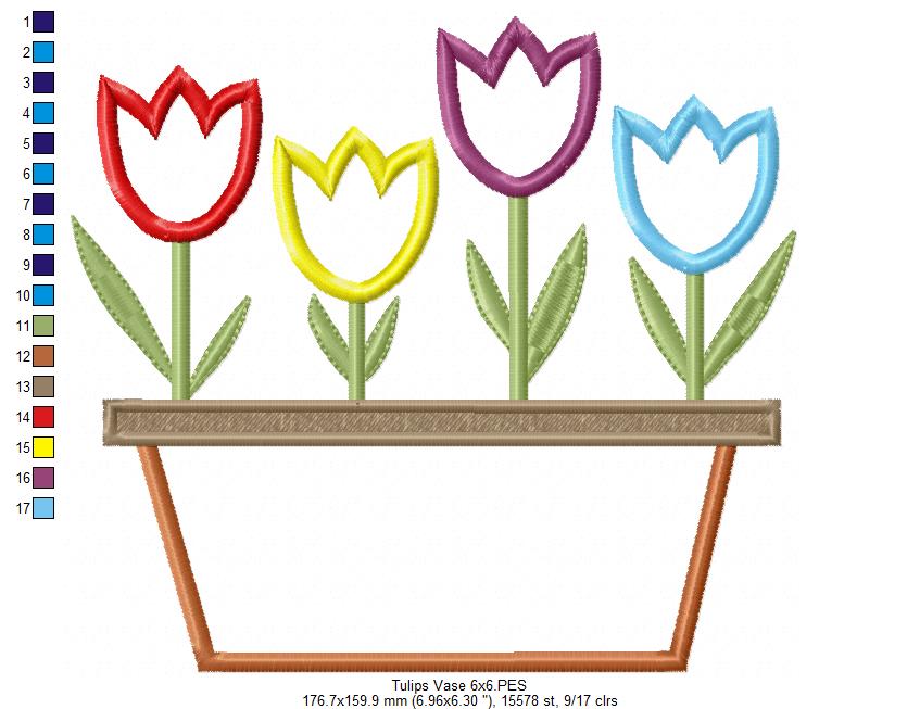 Tulips Vase - Applique