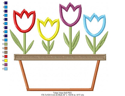 Tulips Vase - Applique