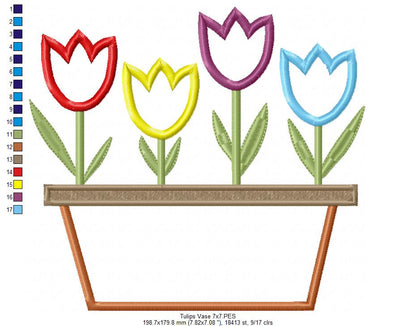 Tulips Vase - Applique
