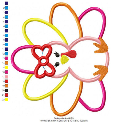 Thanksgiving Turkey Girl and Boy - Set of 2 designs - Applique