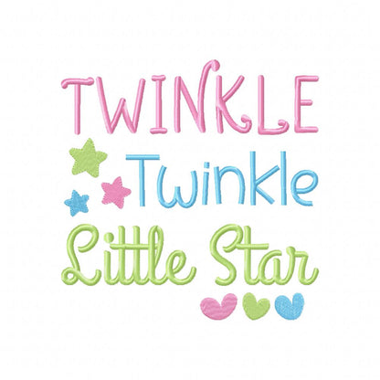 Twinkle Twinkle Little Star - Fill Stitch - Machine Embroidery Design